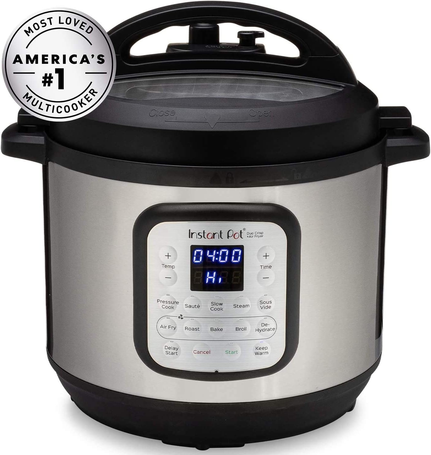 Instant Pot Duo Crisp 11-in-1 Air Fryer and Electric Pressure Cooker Combo with Multicooker Lids that Air Fries. Steams. Slow Cooks. Sautés. Dehydrates and More. Free App With 1900 Recipes. 6 Quart