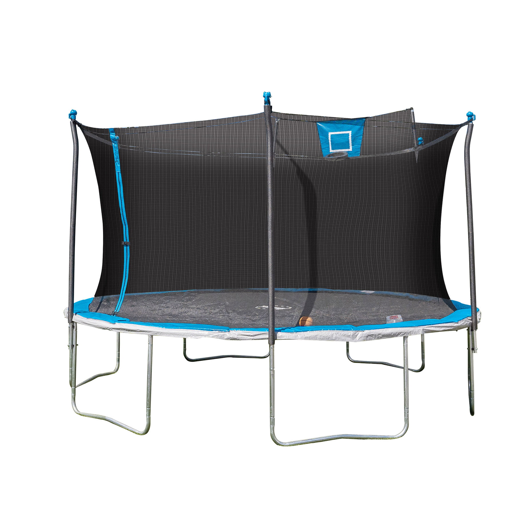 Bounce Pro 14ft Trampoline And Enclosure With Basketball Hoop. Blue