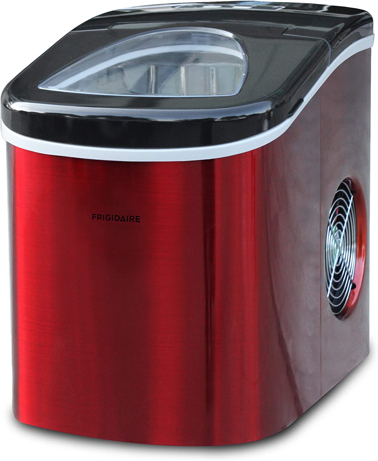 Frigidaire EFIC117-SSRED-COM Stainless Steel Ice Maker. 26lb per day. RED STAINLESS