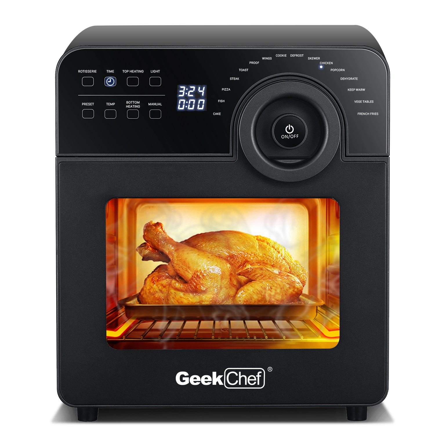 Geek Chef Air Fryer Oven Toaster 4 Slice Toaster Convection Airfryer Countertop Oven. Roast. Bake. Broil.Reheat.Fry Oil-Free. 4 Accessories & Recipes Included 14.7 Quart
