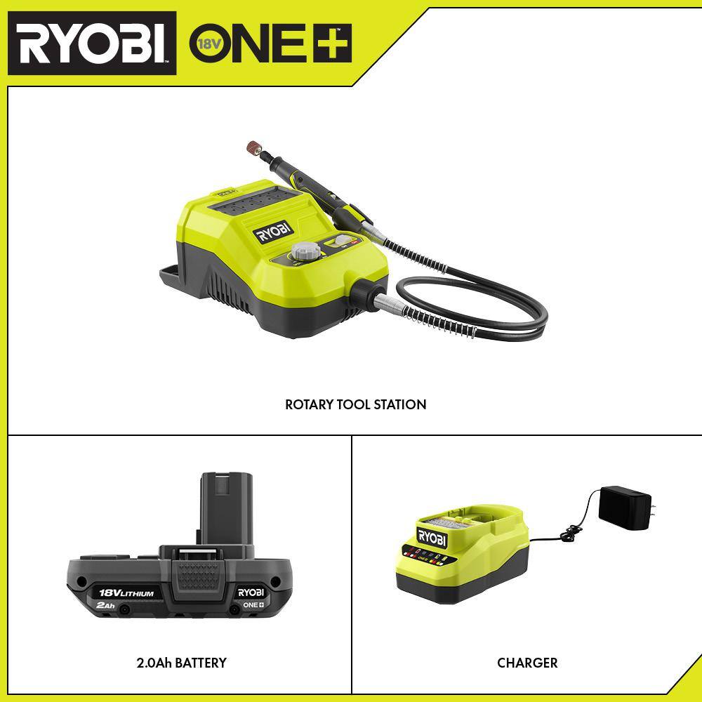 RYOBI P460-PSK005 ONE+ 18V Cordless Rotary Tool with 2.0 Ah Battery and Charger