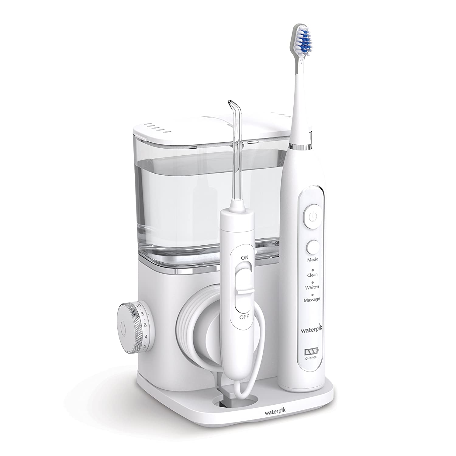 Waterpik Complete Care 9.0 Sonic Electric Toothbrush with Water Flosser. CC-01 White. 11 Piece Set