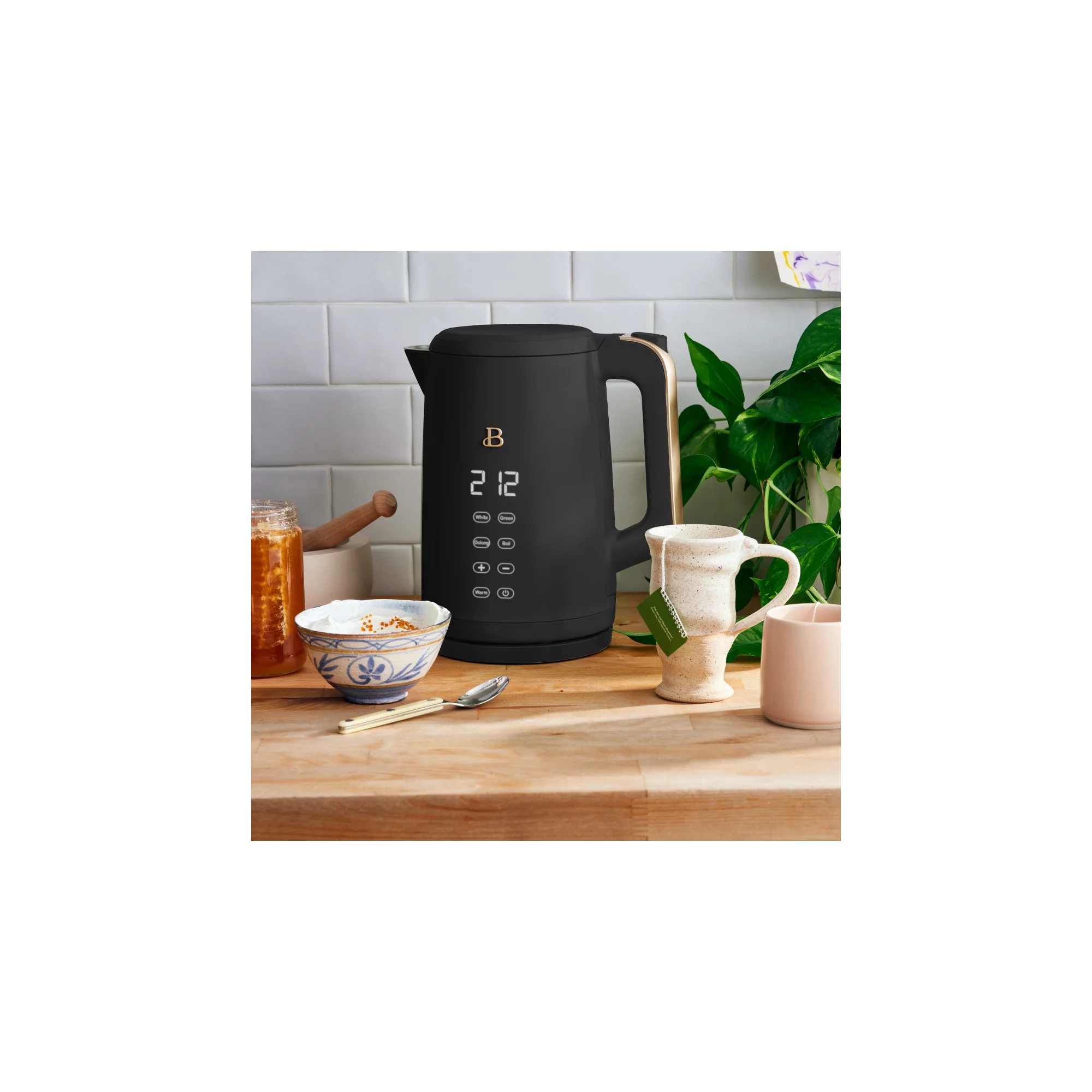 Beautiful 1.7L One-Touch Electric Kettle. Black Sesame by Drew Barrymore (Black)