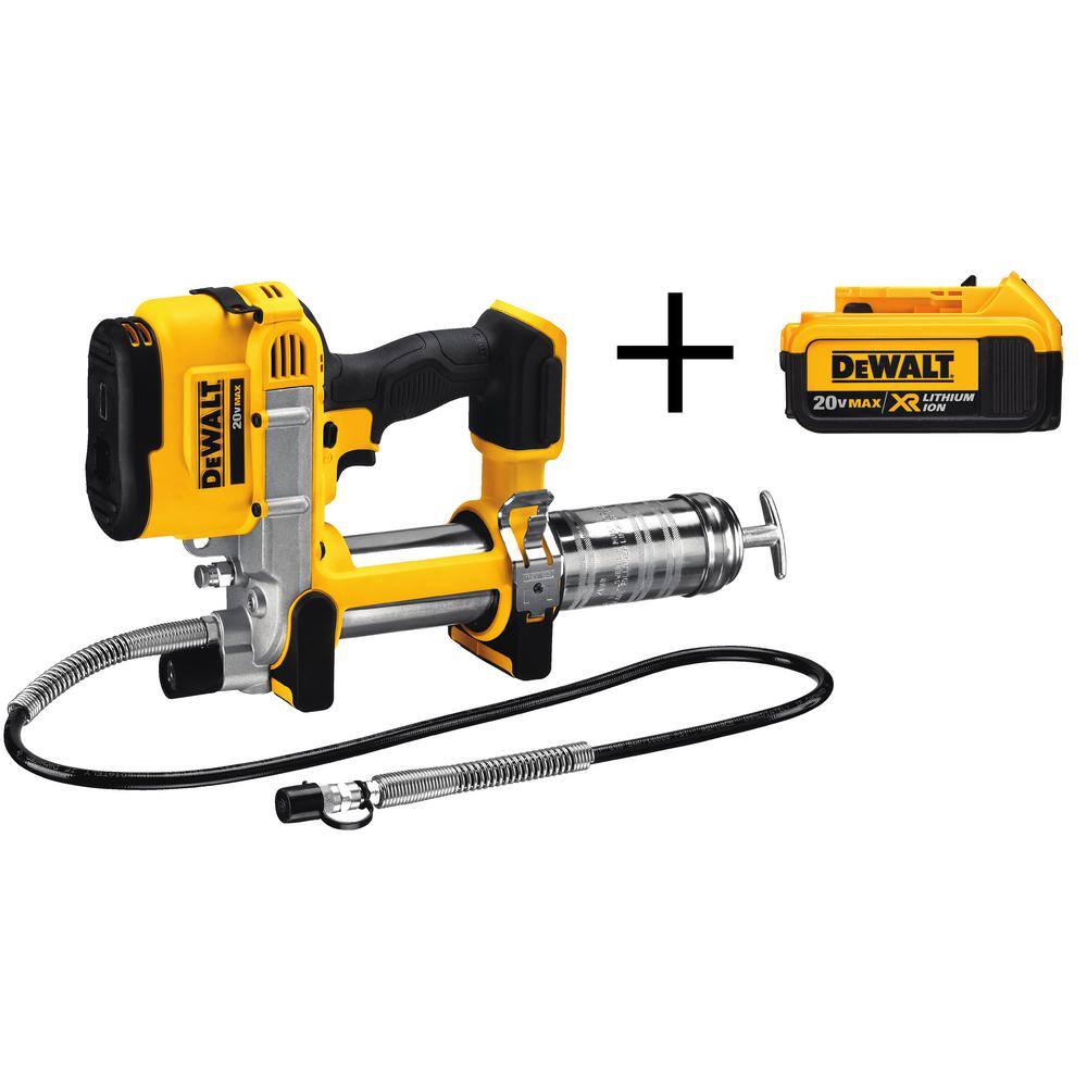 DEWALT DCGG571Bw4b 20V MAX Cordless 10.000 PSI Variable Speed Grease Gun and (1) 20V MAX XR Premium Lithium-Ion 4.0Ah Battery