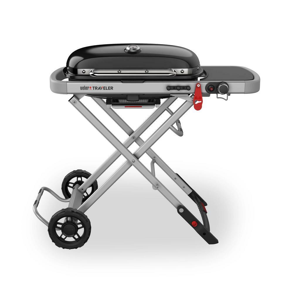 Weber 9010001 Traveler Portable Propane Gas Grill in Black