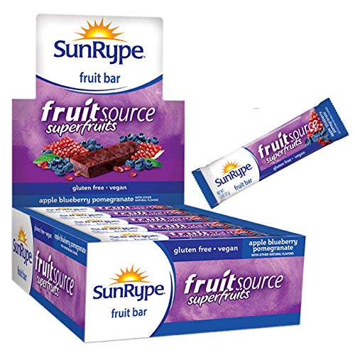 SunRype Fruit Bar. Apple + Blueberry Pomegranate Fruitsource (Case of 25 Bars)
