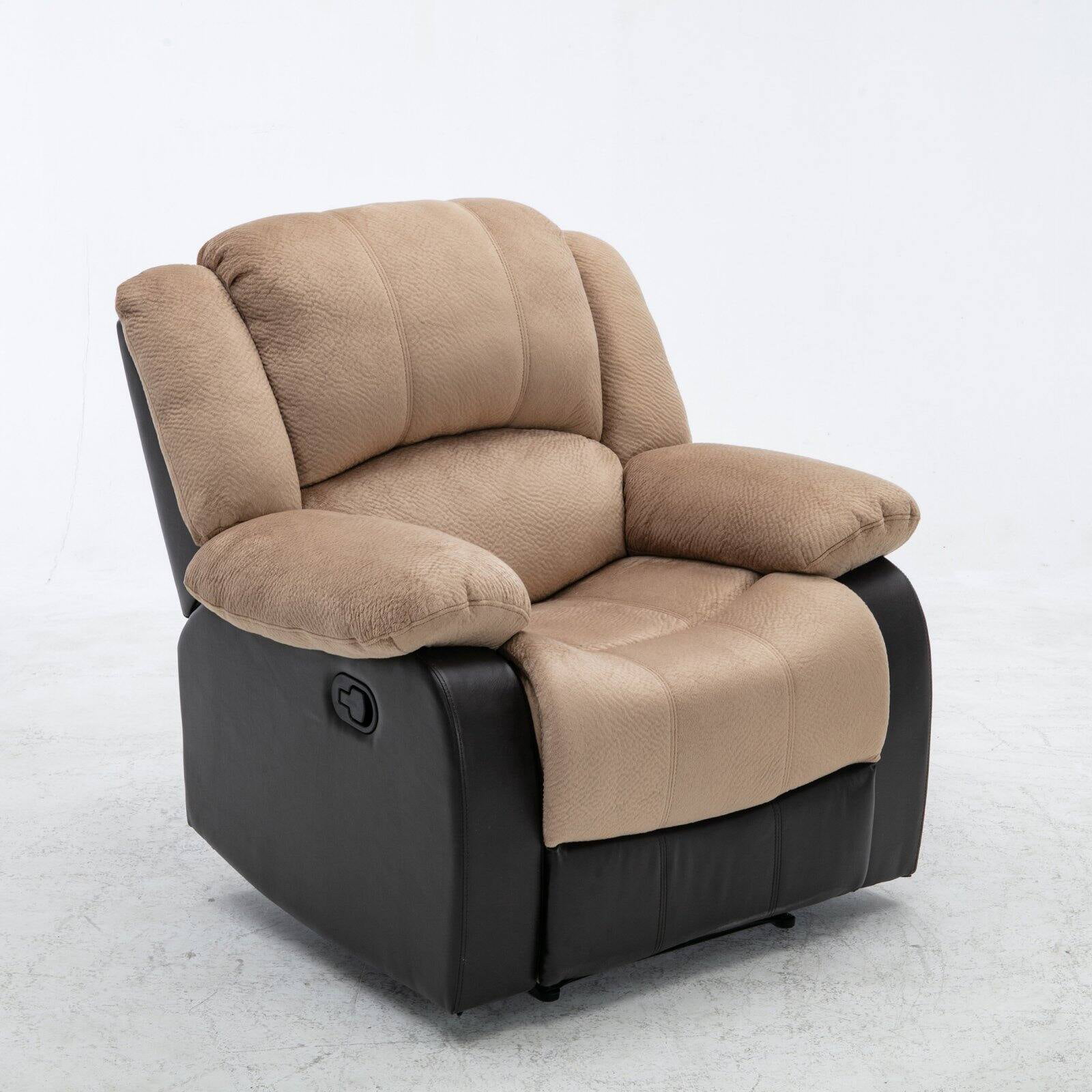 Nathaniel Home Champion & PU Recliner Beige