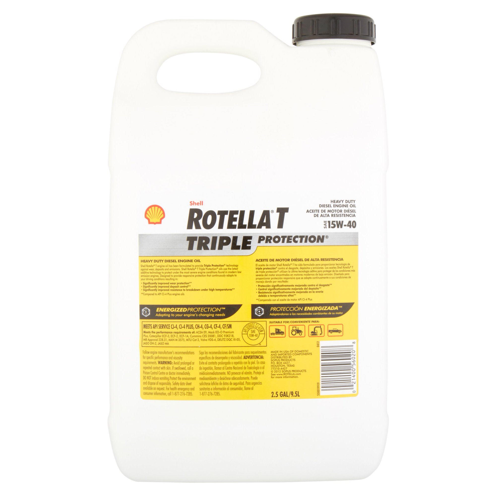 Shell Rotella T 15W-40 Heavy Duty Diesel Oil. 2.5 Gallon