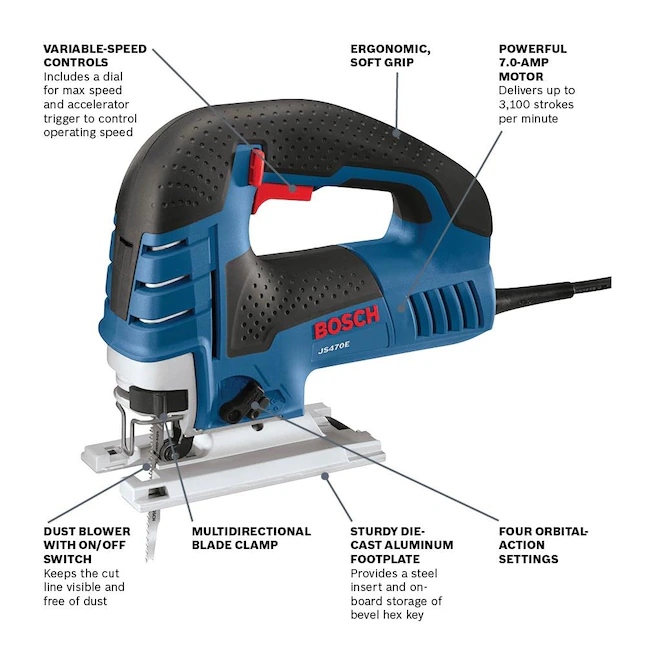 Bosch Jig saw JS470E 7-Amp Variable Speed Keyless Corded