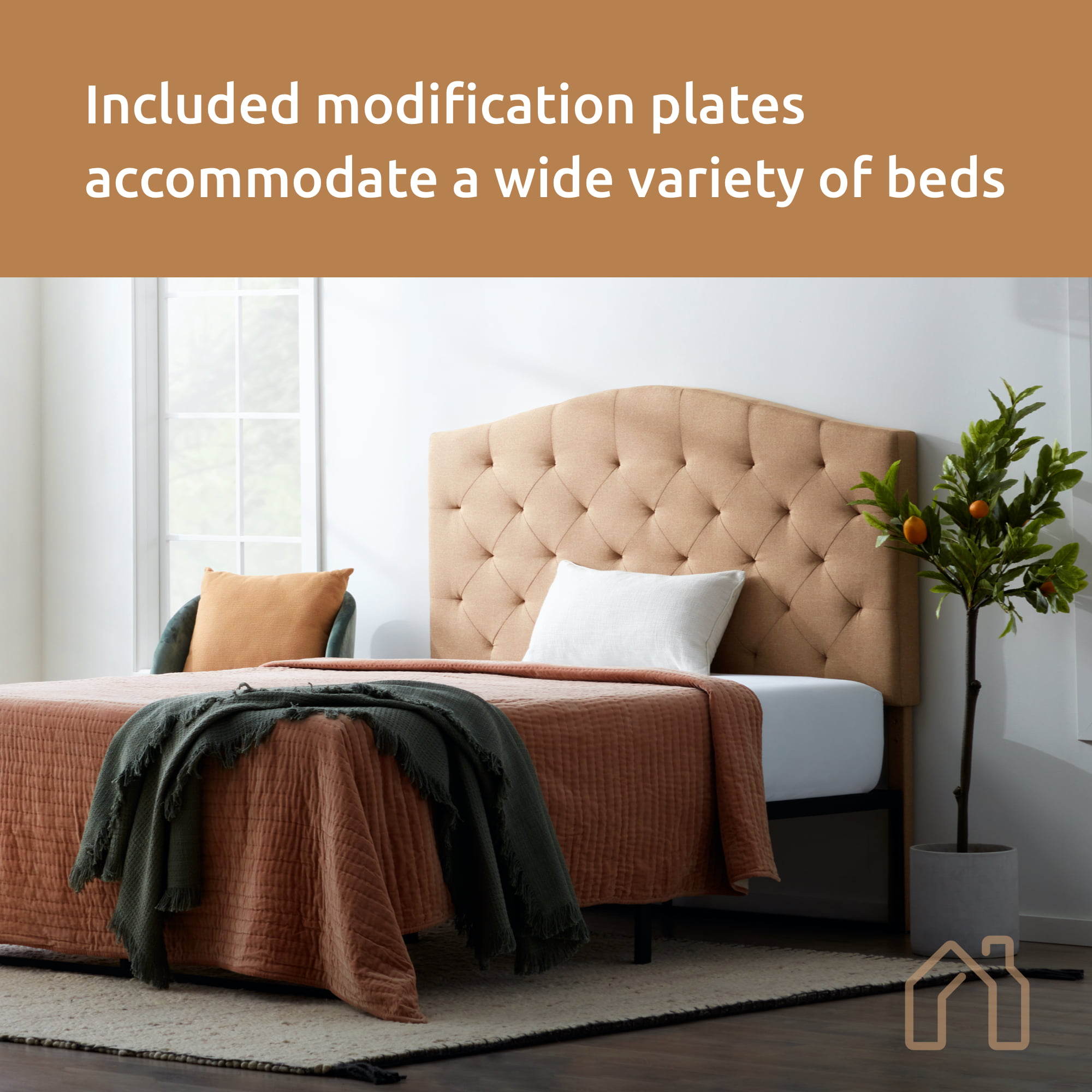 Rest Haven Hillboro Curved Edge Upholstered Headboard. Twin. Black