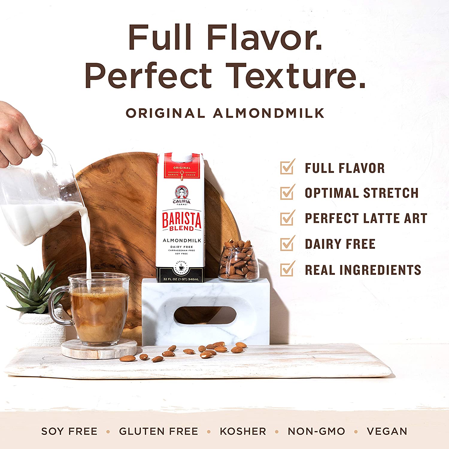 Califia Farms - Almond Milk. Original Barista Blend. 32 Oz (Pack of 6)