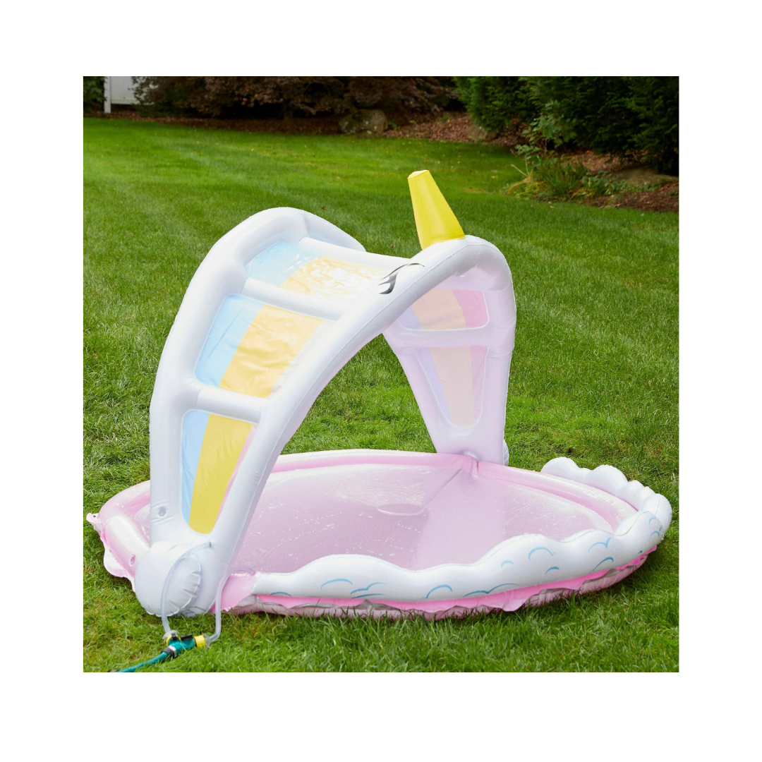 Sunsmart Rainbow Unicorn Shade N- Splash Sprinkler and Splash Pad 5.5′