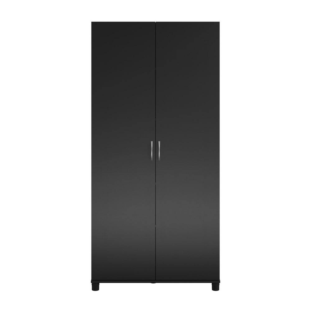 SystemBuild DE32240 Lonn 35.68 in. x 74.31 in. x 15.38 in. 5 Shelves Freestanding Cabinet in Black