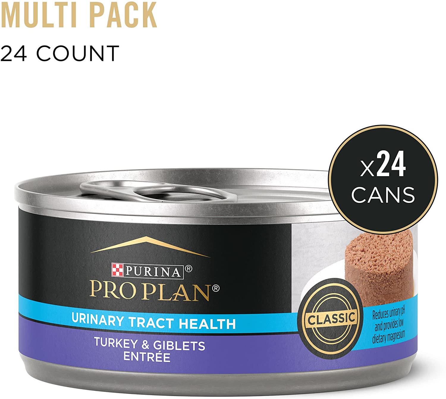 Purina Pro Plan Urinary Tract Cat Food Wet Pate. Urinary Tract Health Turkey and Giblets Entree - (24) 5.5 oz. Cans