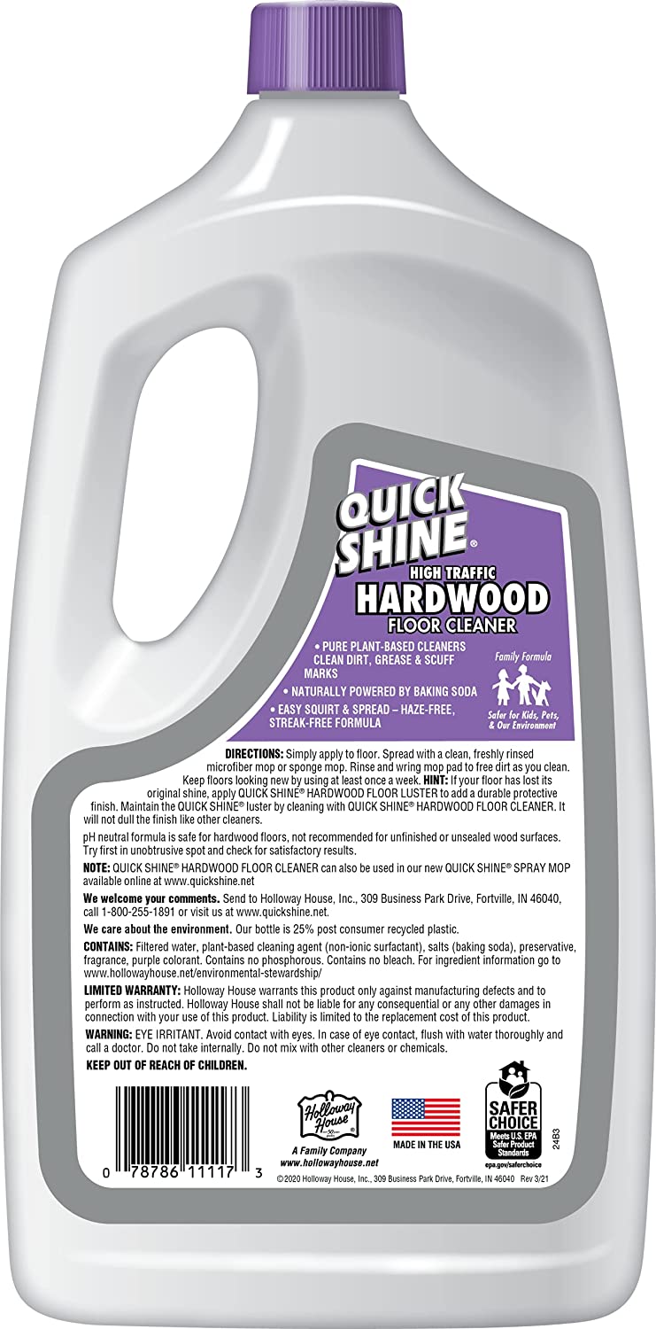 Quick Shine High Traffic Hardwood Floor Cleaner Spray Mop Solution. 64 oz