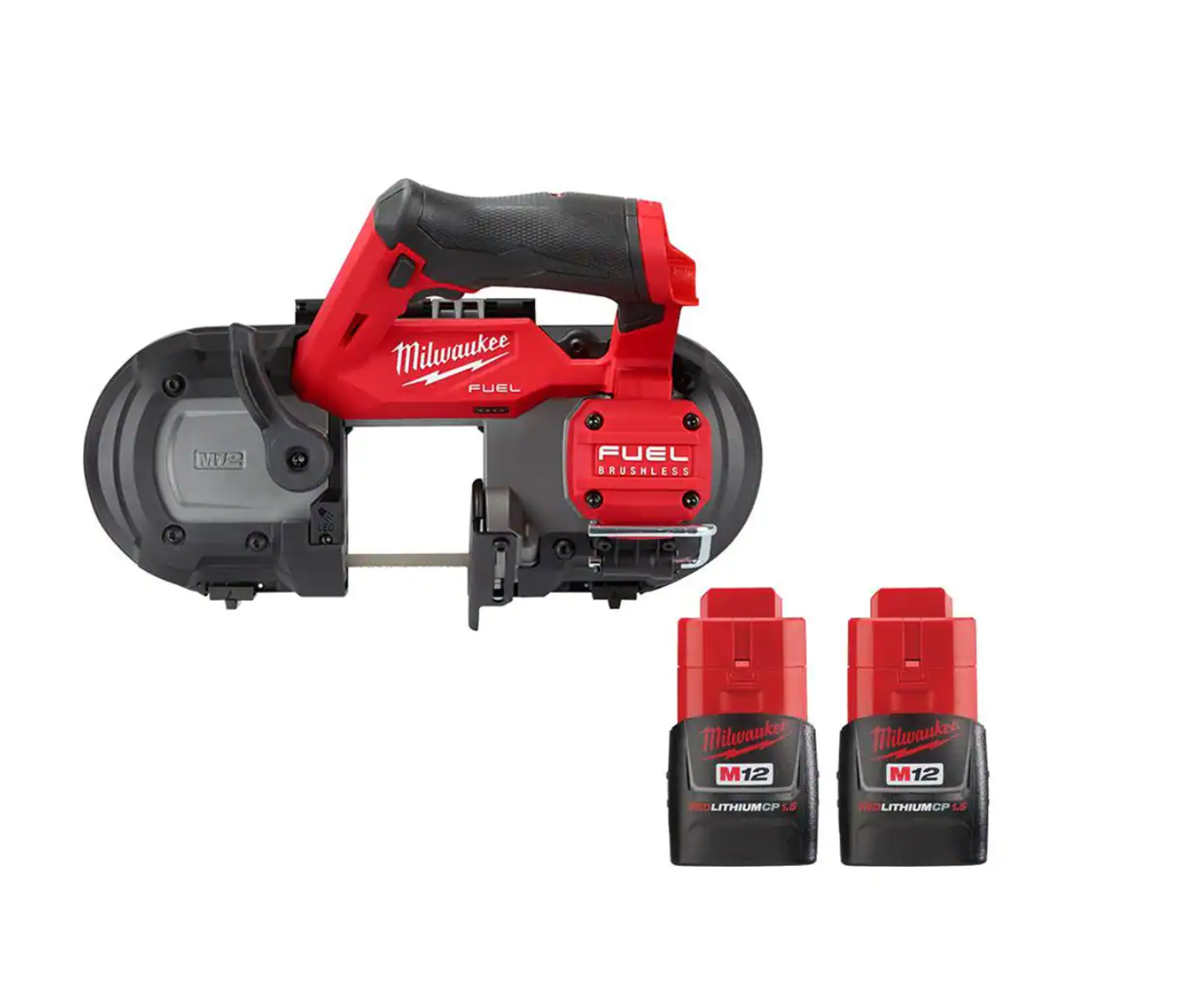 Milwaukee Band Saw 2529-20-48-11-2411 M12 FUEL 12V Lithium-Ion Cordless Compact With 1.5 Ah Battery Pack (2-Pack)