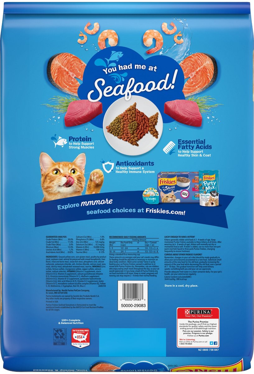 Purina Friskies Dry Cat Food. Seafood Sensations - 22 lb. Bag