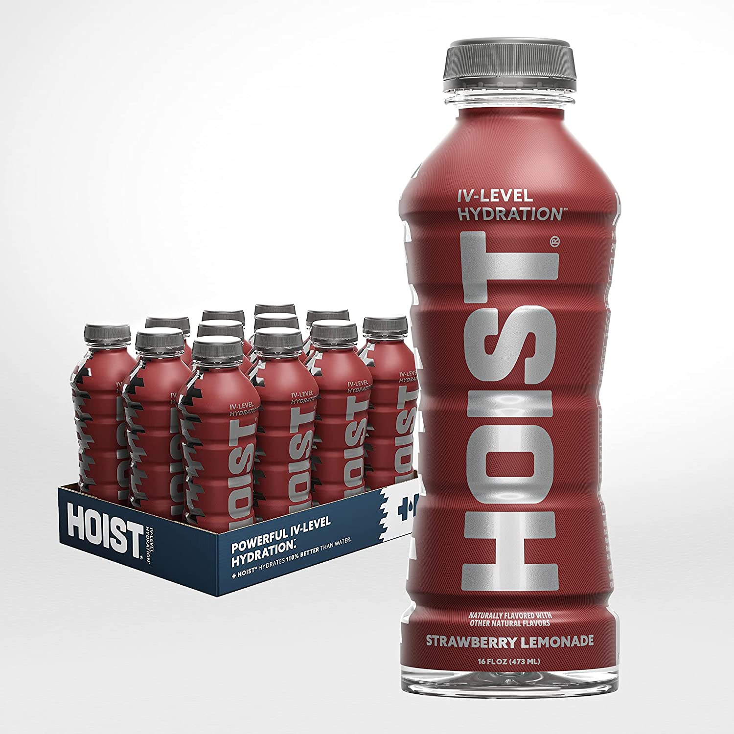 HOIST Premium Hydration Electrolyte Drink. Powerful IV-Level Hydration. Strawberry Lemonade