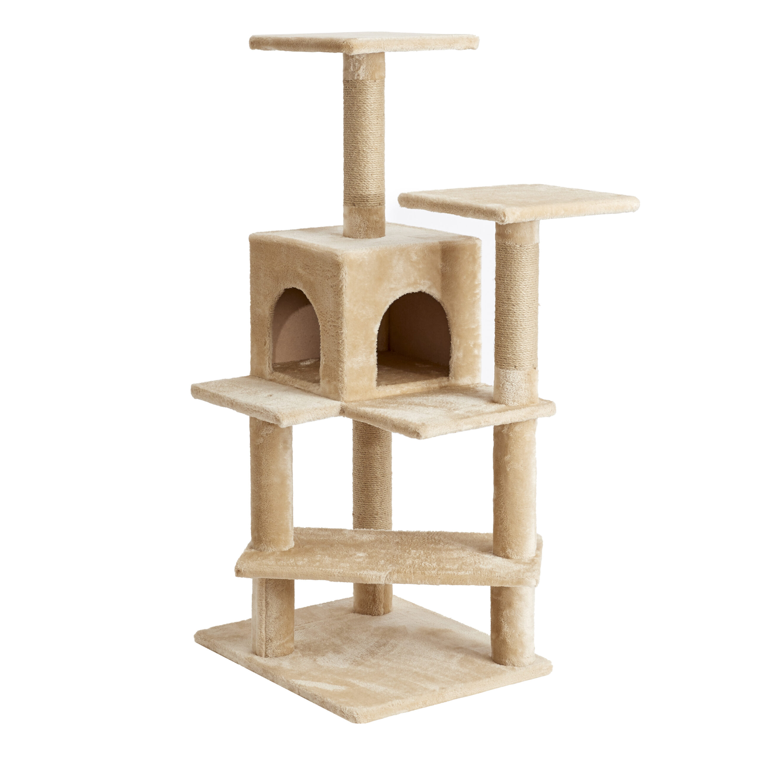 Two by Two Evergreen 50.8-inch Cat Tree. Tower. Condo. Scratching Post & Playground. Beige