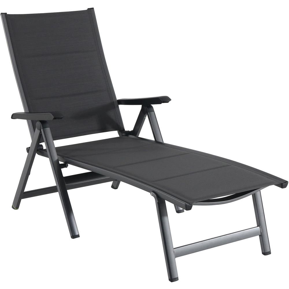 Hanover Regis Gray Metal Frame Stationary Chaise Lounge Chair(s) with Gray Sling Seat