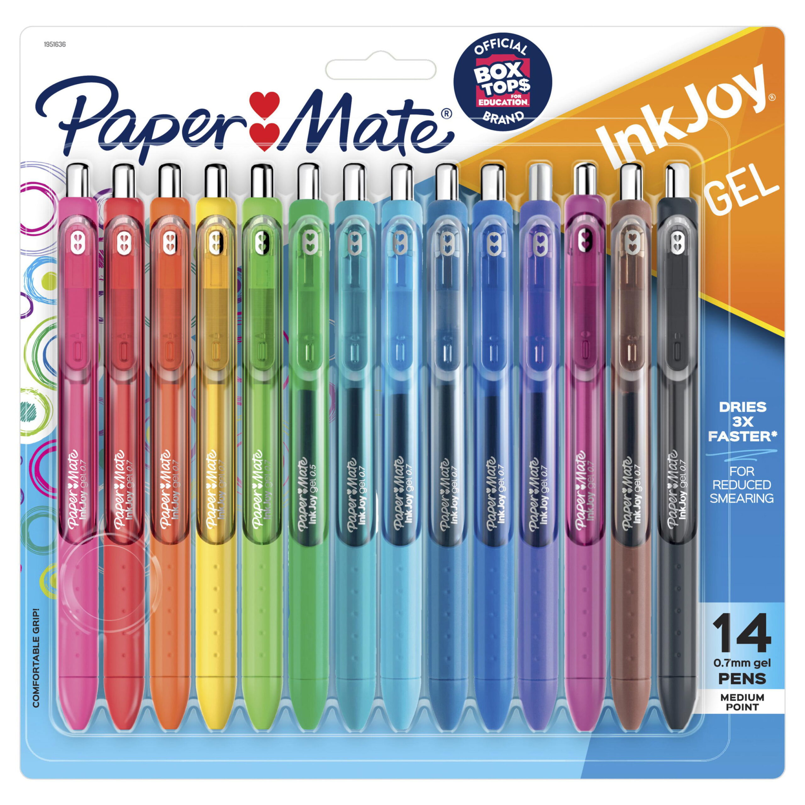 Paper Mate Inkjoy Gel Pen. Retractable. Medium 0.7 mm. Assorted Ink and Barrel Colors. 14/pack Bundle of 5 Packs