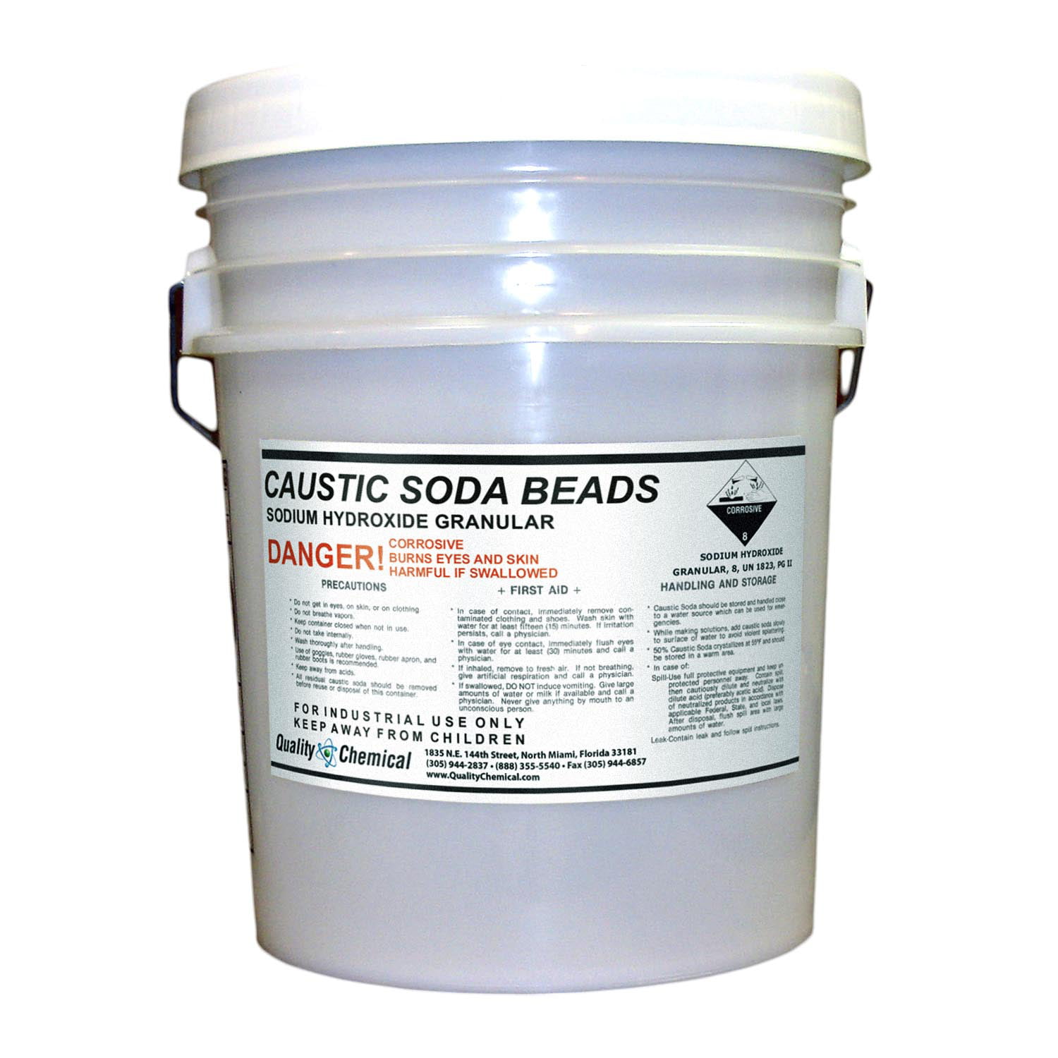 Sodium Hydroxide (Caustic Soda Beads) - 40 lb pail