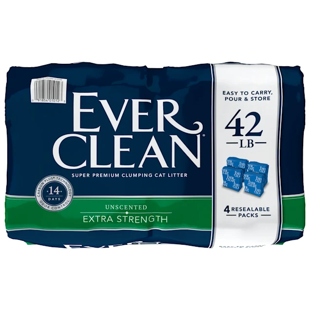 Ever Clean Extra Strength Unscented Clumping Clay Cat Litter. 42 lbs.