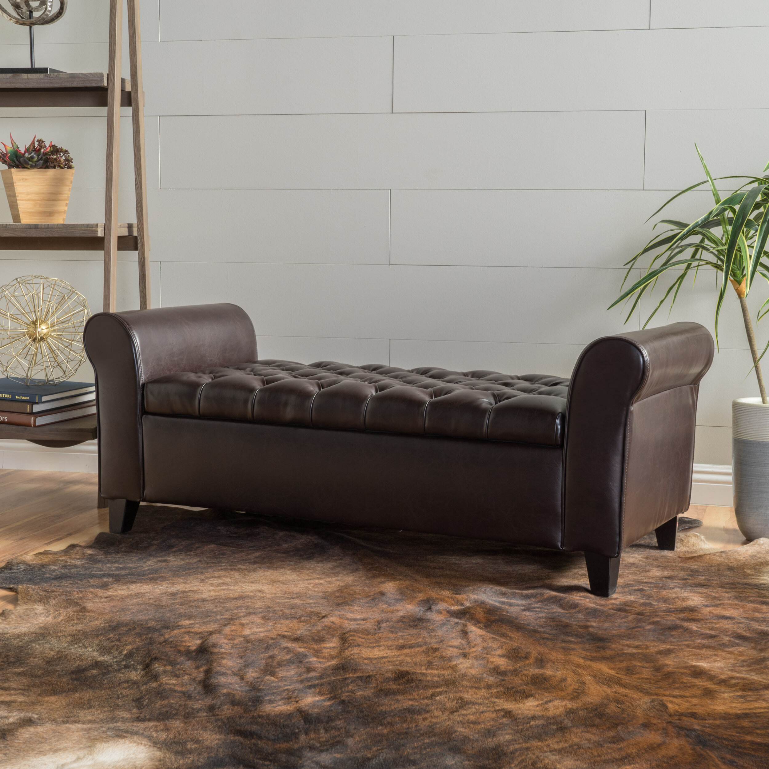 Axtell Vegan Leather Storage Ottoman