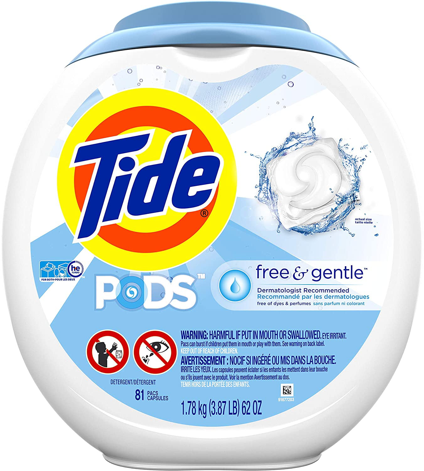 Tide Free and Gentle Laundry Detergent Pods. Unscented. 81 Count