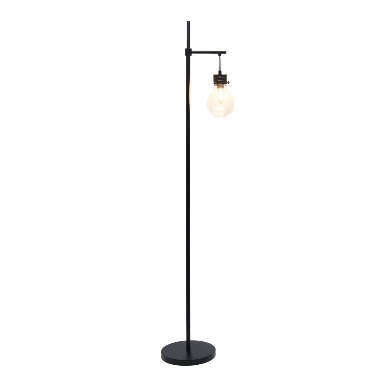 Elegant Designs Hanging Lightbulb Floor Lamp. Black