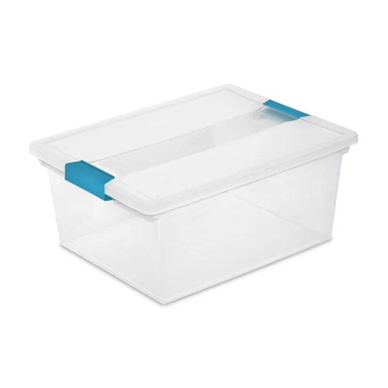 Sterilite 16 qt. Plastic Deep Clip Storage Box Container in Clear. 8 Pack and Medium Clip Box in Clear. 4 Pack