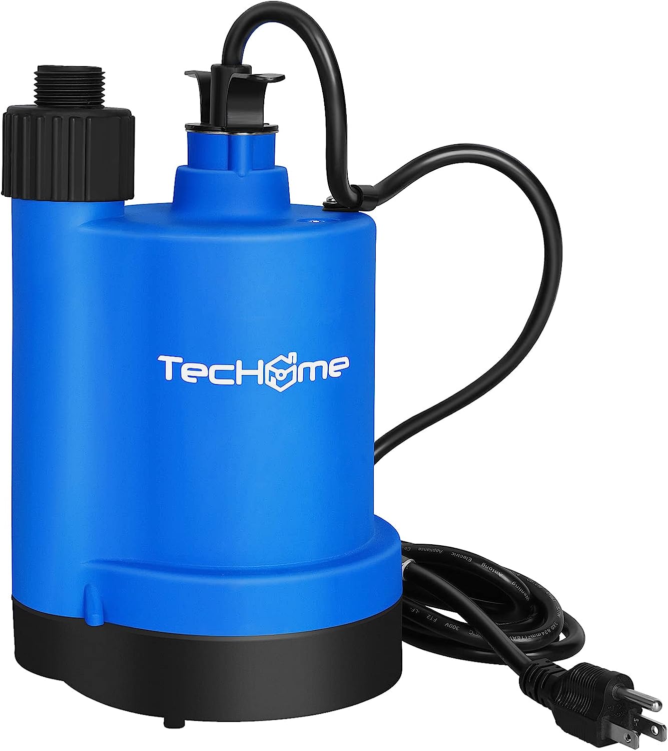 TecHome Submersible Water Pump. 1/4HP 1800GPH Thermoplastic Utility Pump Portable Electric Water Pump Sump Pump. With 10 Feet Power Cord.