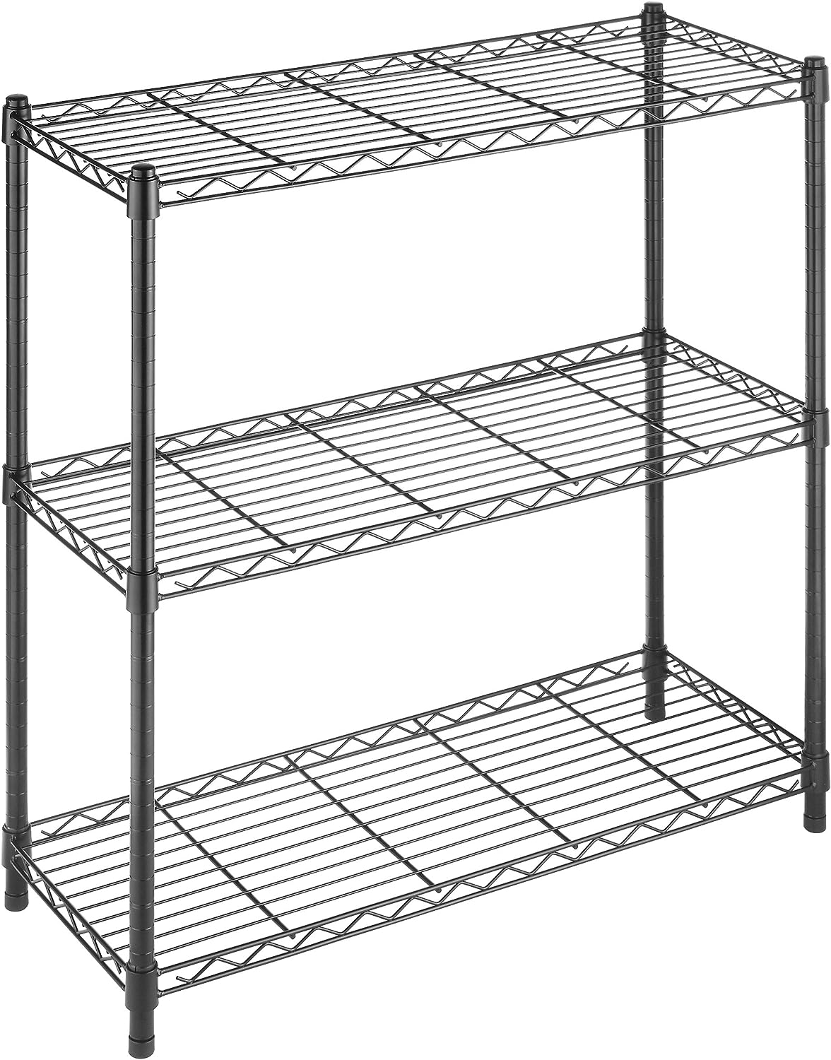 Whitmor Leveling Feet 350 Capacity Per Shelf Adjustable Shelves. 3 TIER(Supreme). Black