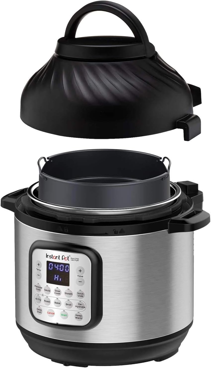 Instant Pot Duo Crisp 11-in-1 Air Fryer and Electric Pressure Cooker Combo with Multicooker Lids that Air Fries. Steams. Slow Cooks. Sautés. Dehydrates and More. Free App With 1900 Recipes. 6 Quart