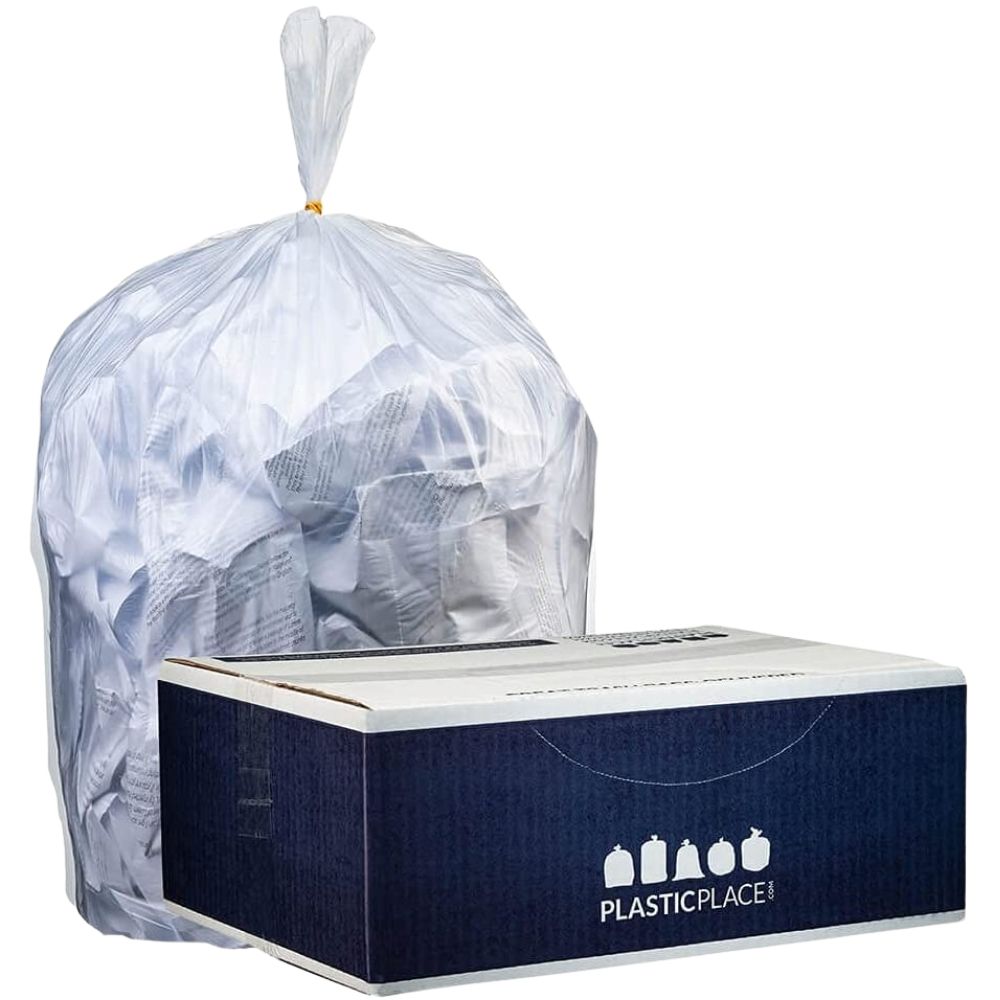 Plasticplace 6 Gallon High Density Trash Bags. 2000 Count. Clear