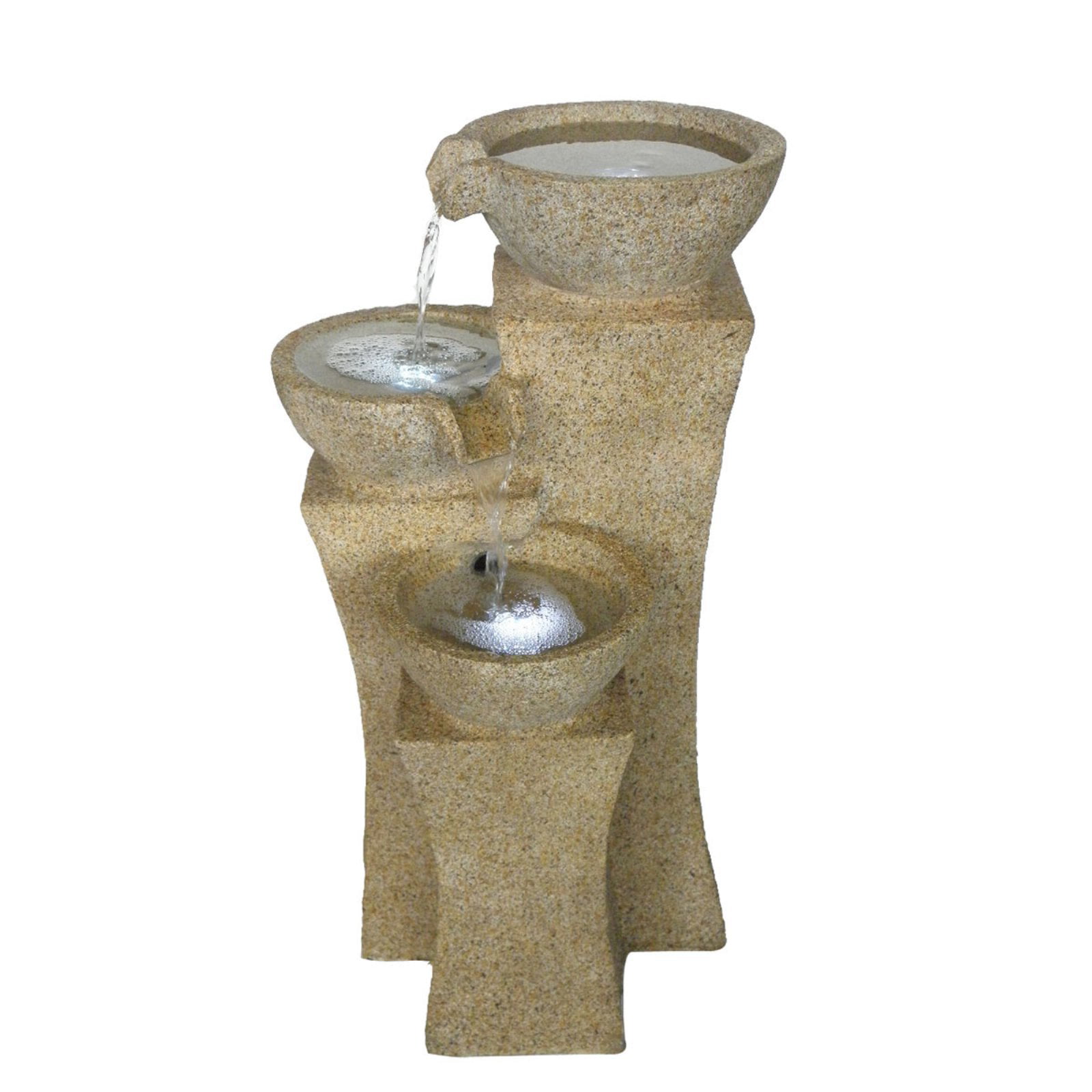 Pure Garden 3-Tier Cascading Pot Outdoor Fountain