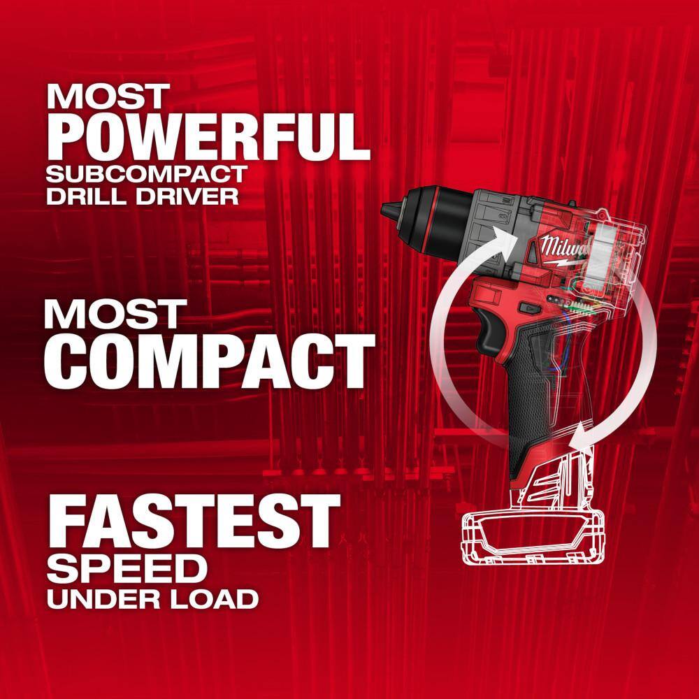 Milwaukee 3403-20 M12 FUEL 12V Lithium-Ion Brushless Cordless 1/2 in. Drill Driver (Tool-Only)