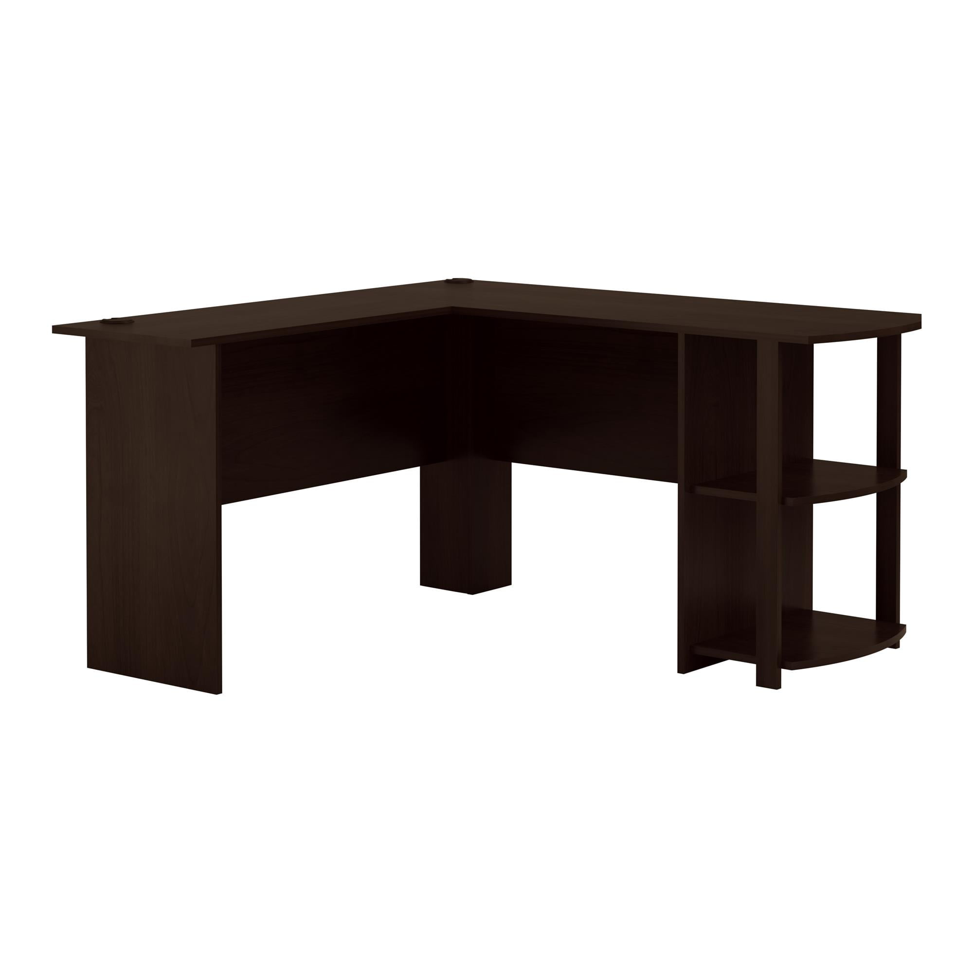Ameriwood Home Dominic L Desk with Bookshelves. Espresso