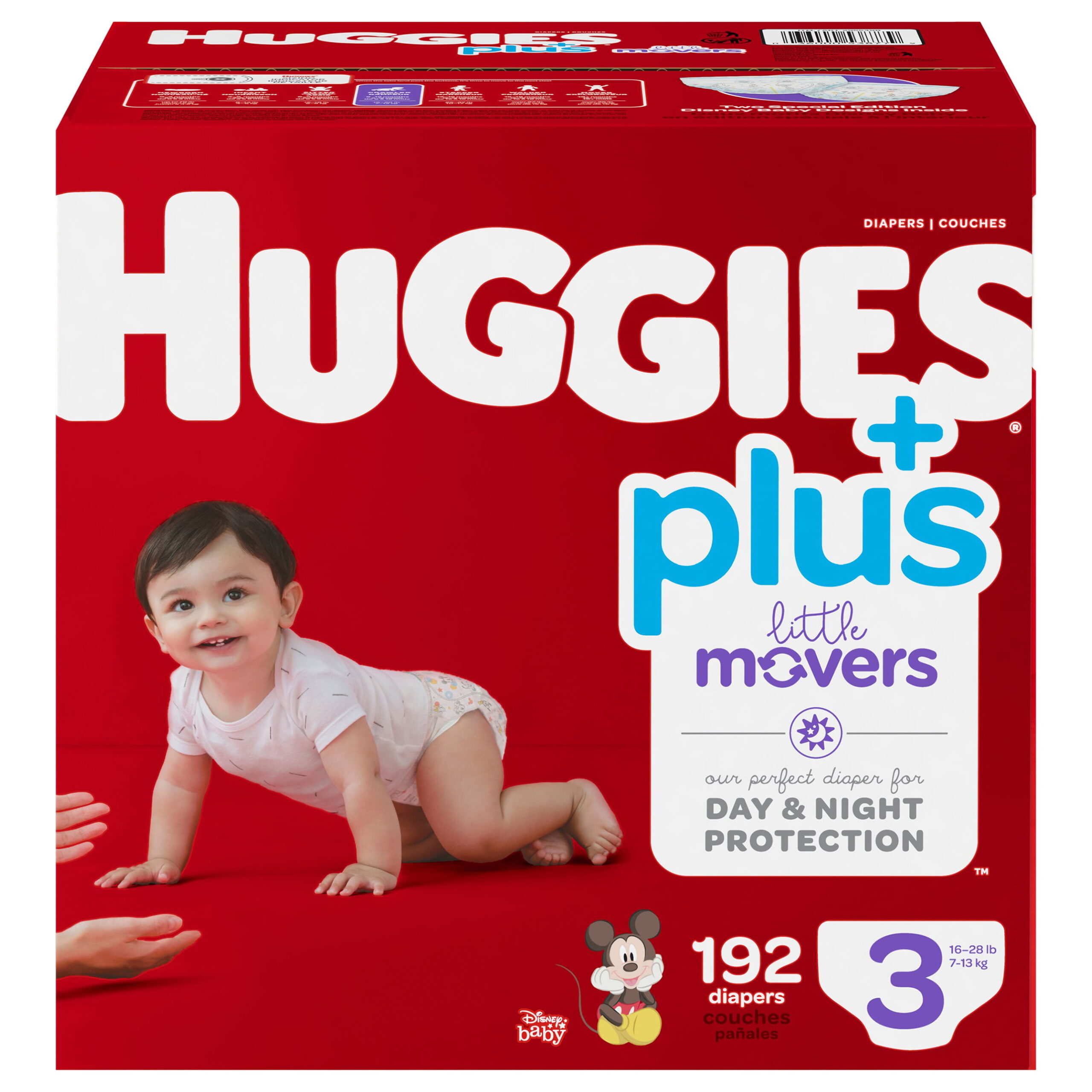 Huggies Plus Diapers. Size 3 (16-28 Pounds). 192 Count