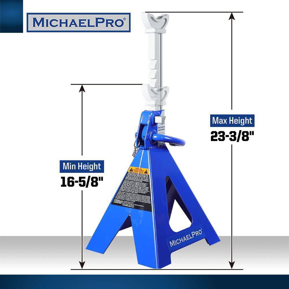 MICHAELPRO MP017002 6-Ton Double Pin Jack Stands