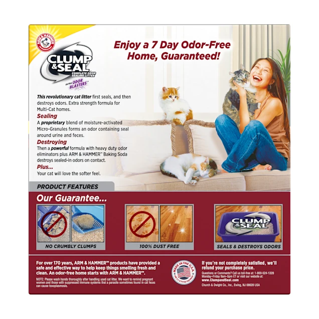Arm & Hammer Clump & Seal Multi-Cat Odor Sealing Cat Litter. 19 lbs.
