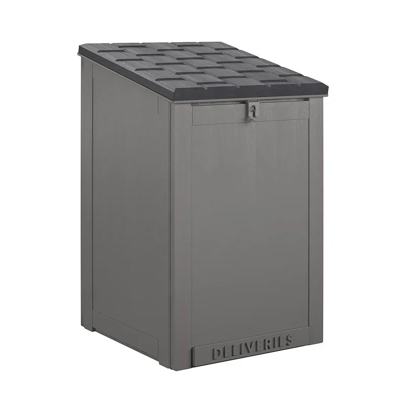 Cosco Outdoor Living 88333BGY1E BoxGuard Large Lockable Package Delivery and Storage Box. 6.3 Cubic feet. Black/Grey