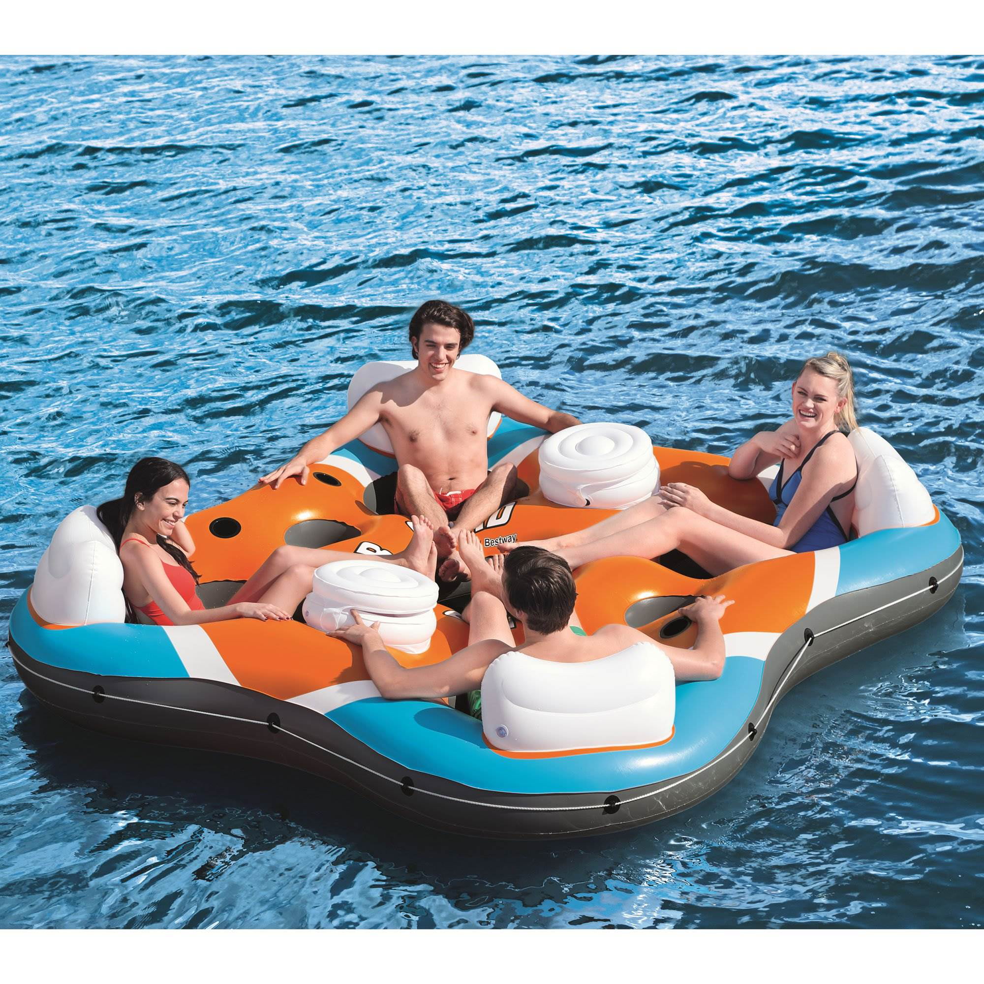 Bestway Hydro-Force Rapid Rider 4 Person Inflatable River Tube. Orange