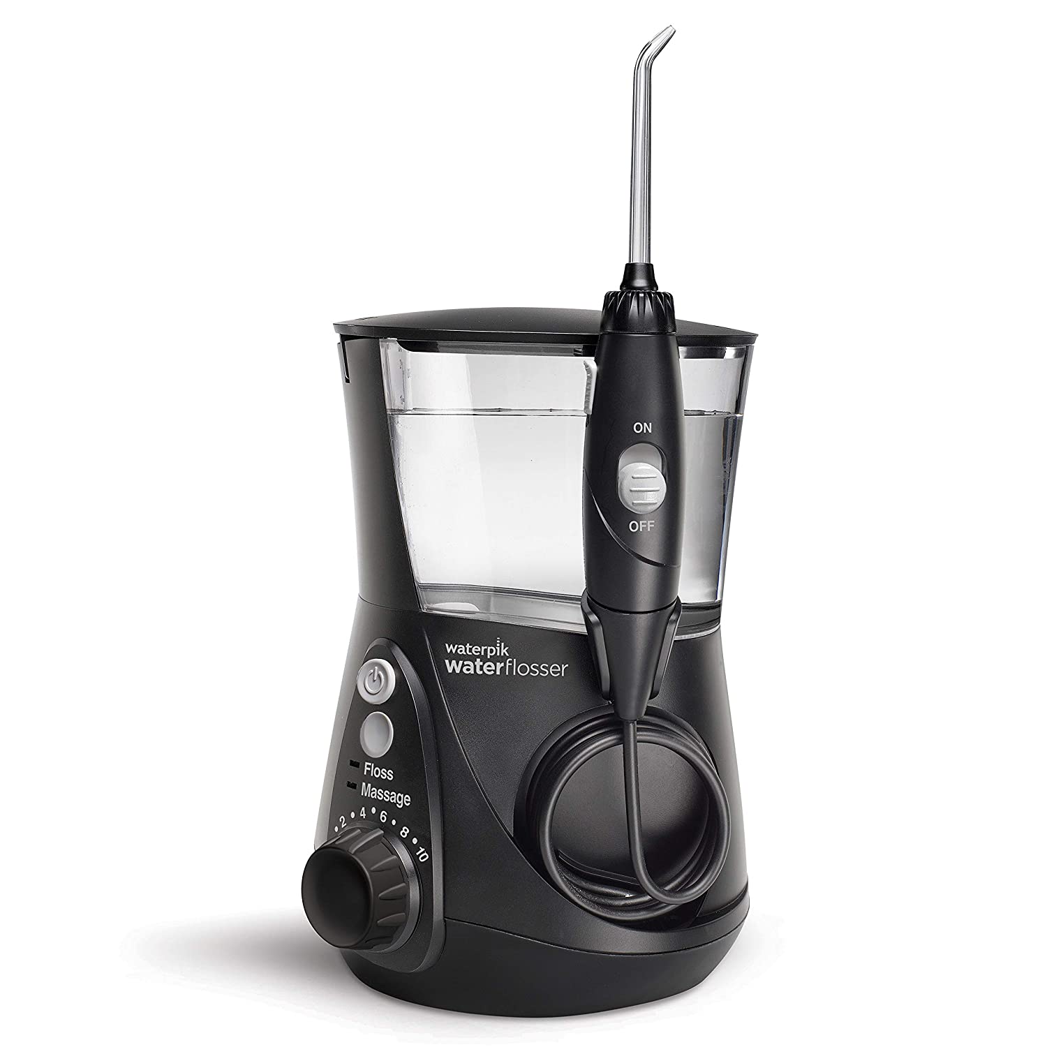 Waterpik Aquarius Water Flosser Professional For Teeth. Gums. Braces. Dental Care. Electric Power With 10 Settings. 7 Tips For Multiple Users And Needs. ADA Accepted. Black WP-662