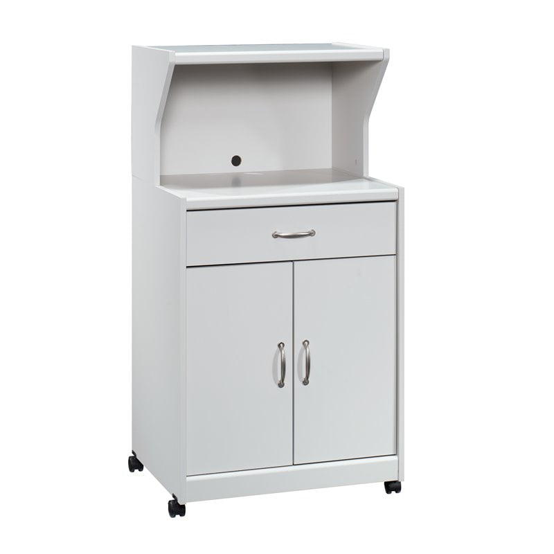 Sauder Microwave Kitchen Cart. Modern Grey Finish