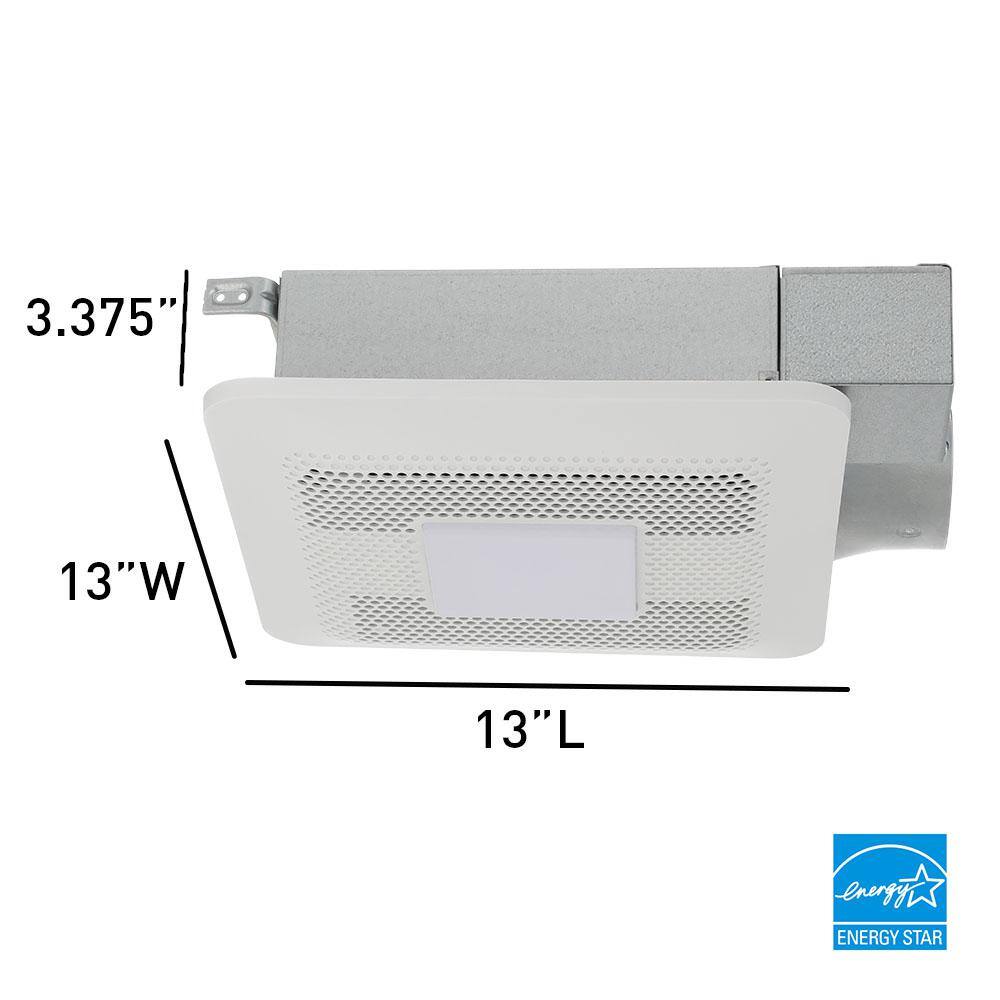 Panasonic RG-T810LA WhisperThin DC LED Pick-A-Flow 80 -100 CFM Ceiling/Wall Bathroom Exhaust Fan. 3-3/8 in. Low Profile Housing