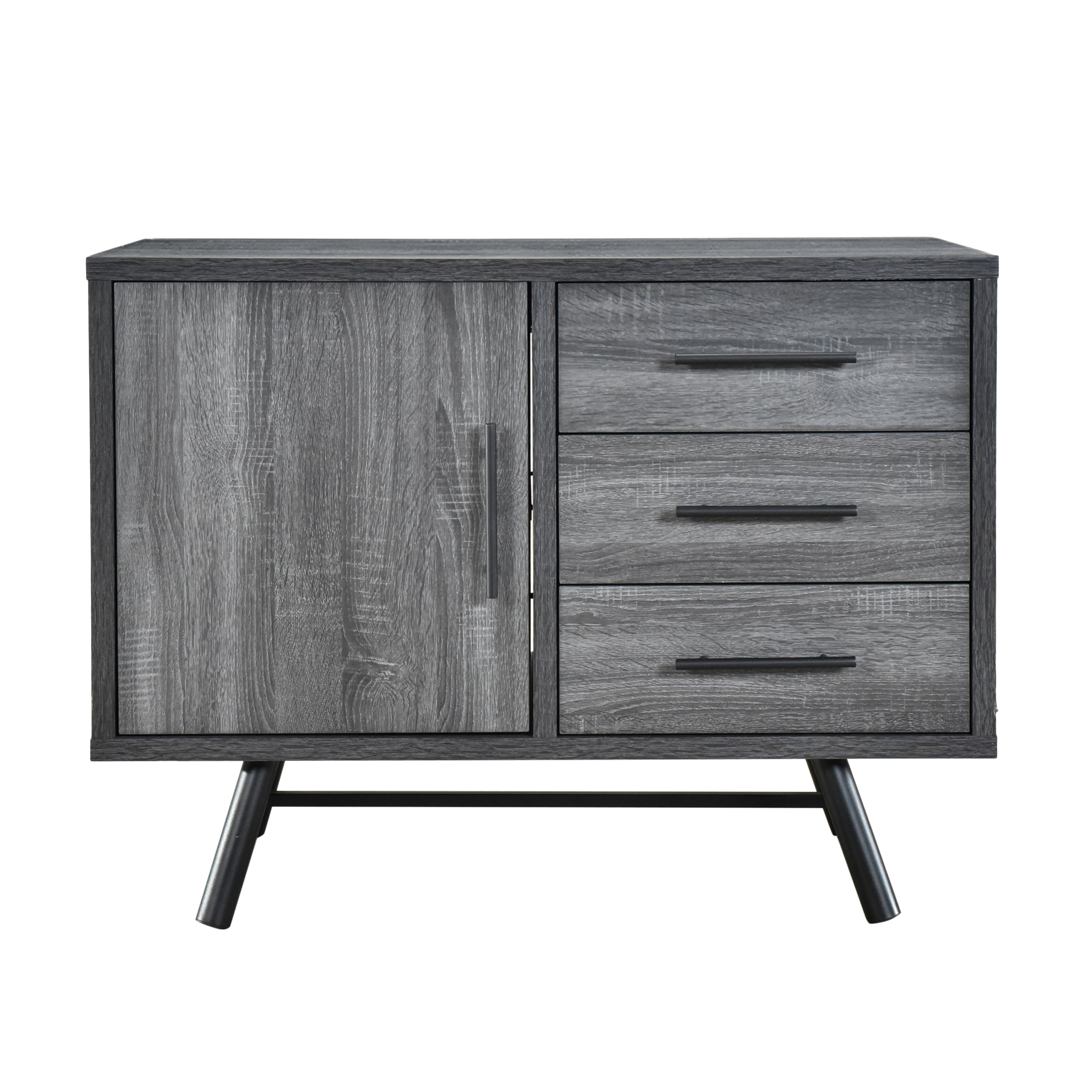 GDF Studio Bokchito Modern Industrial Sideboard. Sonoma Oak and Black