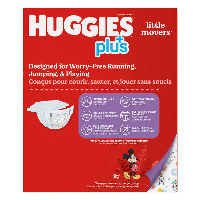Huggies Little Movers Plus Diapers. Size 4 (174-Count)