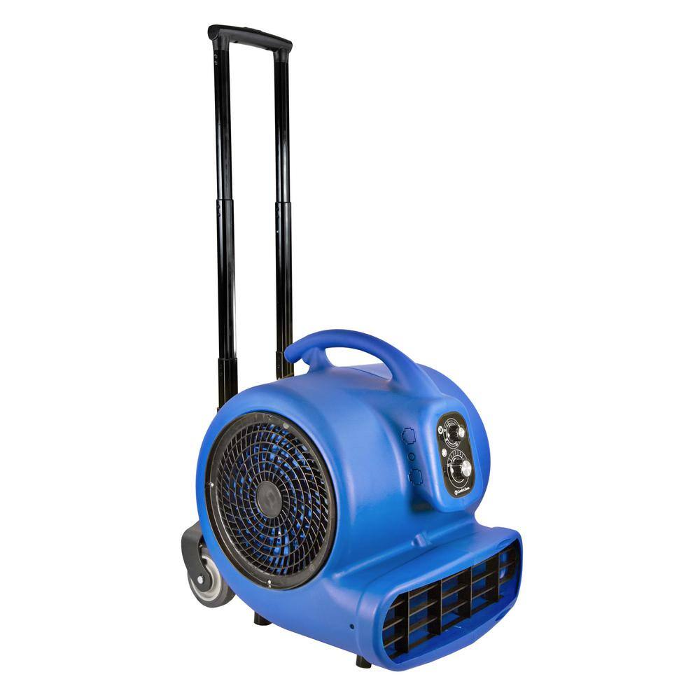 Comfort Zone CZBC101T 1 HP High Velocity Air Mover Carpet Dryer Blower Fan with Timer Blue