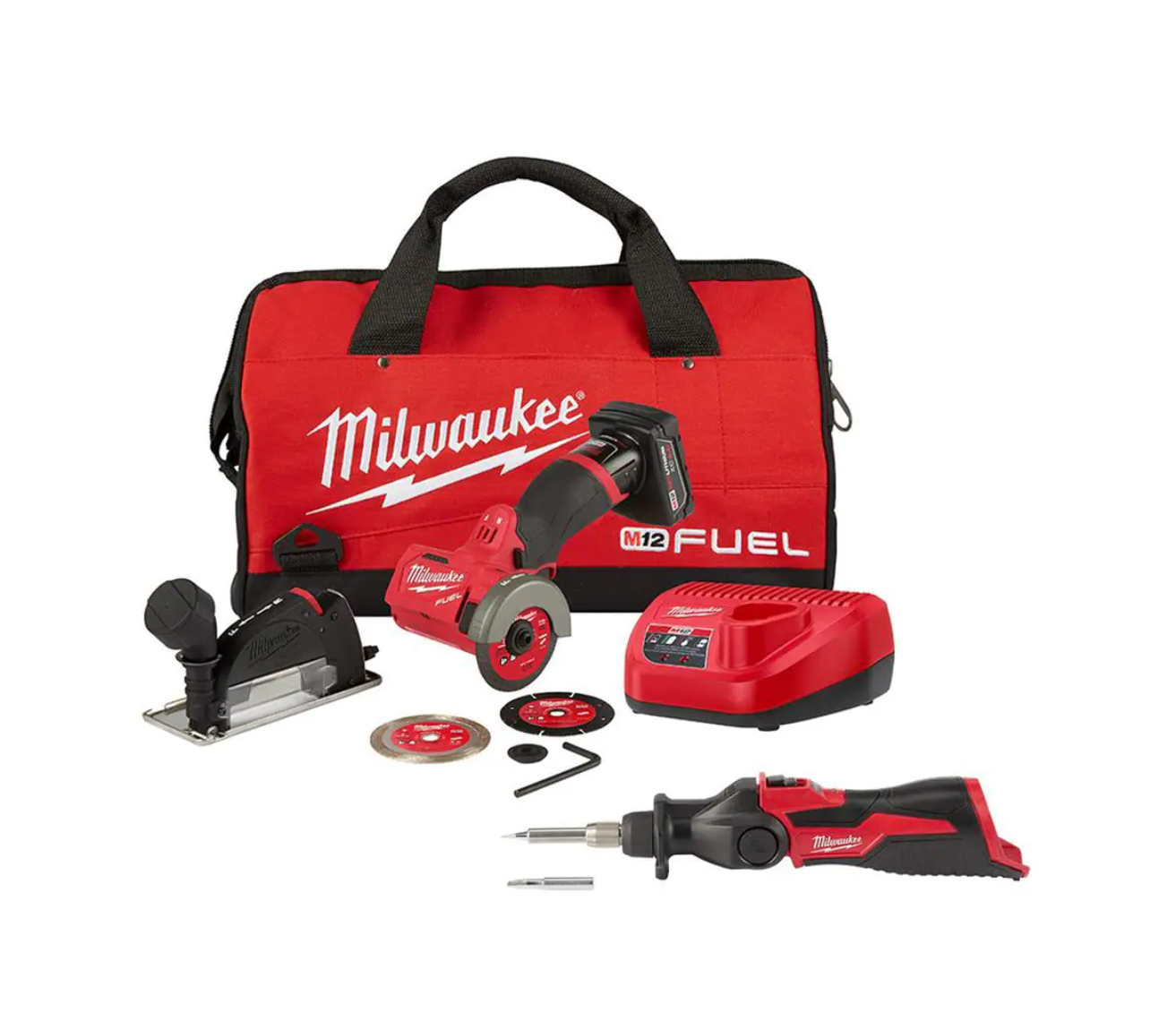 Milwaukee 2522-21XC-2488-20 M12 FUEL 12V 3 in. Lithium-Ion Brushless Cordless Cut Off Saw Kit with M12 Soldering Iron